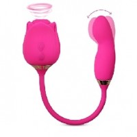 Rose Bud Wiggling Vibrator 10-Speed Pink Silicone Clitoral Sucking 